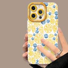 Limones arándanos fondo blanco estilo acuarela.funda de teléfono Fundas compatibles con ,Apple,VIVO,OPPO,,, y Honor.Fabricadas en silicona TPU,ofrecen protección contra golpes y caídas. - Blanco - Ver 4