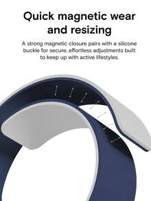 1条蓝白双色硅胶表带，兼容 Series 3/2/1/SE/6/5/4/Ultra，时尚创意设计，柔软舒适，磁吸式表扣，适合户外运动、瑜伽、健身等场合，亮丽双色设计，适配38/40/41/42/44/45/46/49毫米表盘尺寸。 - 藍白 - 查看 5