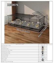 Large Metal Pet Cage, Assembled And Disassembled, Small Animal Habitat With Removable Tray, Suitable For Raising Chicks, Ducks, Rabbits And Other Small Animals - Multicolor - View 19
