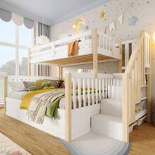 Kids Bed Frames, Headboards & Footboards - White+Natural + Pine + 140cm*200cm - View 2