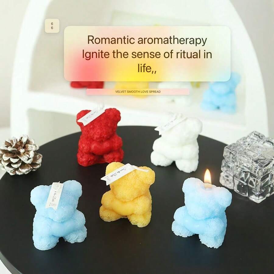 Cute Little Gift Rose Bear Scented Candle Girlfriend Birthday Gift Valentine's Day Bear Shape Scented Candle - Rose Bear Scented Candle - View 1