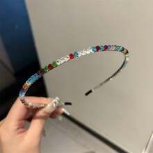 2pcs Rhinestone Versatile Headband, Fashionable Shiny Crystal Beaded Hair Hoop, Elegant Girl Hair Accessories - Multicolor - View 3