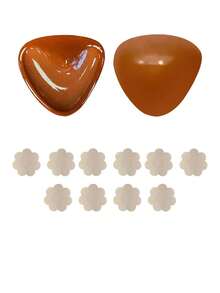 1/2/3 Pairs Breathable Silicone Triangle Thickened Self-Adhesive Invisible Nipple Covers - Multiple Styles - View 59