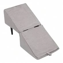 gladney Foldable 2‑In‑1 Pet Ramp And Stairs For Small Dogs Cats - Lightweight Foldable Ramp With Plush Non‑Slip Surface, Wood Frame, 80kg Capacity, Modern Dark Gray Foldable Dog Steps - Dark Grey - View 9
