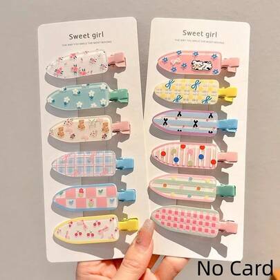 2个树脂铲形发夹，少女系列，适合刘海、侧发，也适合海滩、户外、休闲、居家、通勤、婚礼、派对等场合。