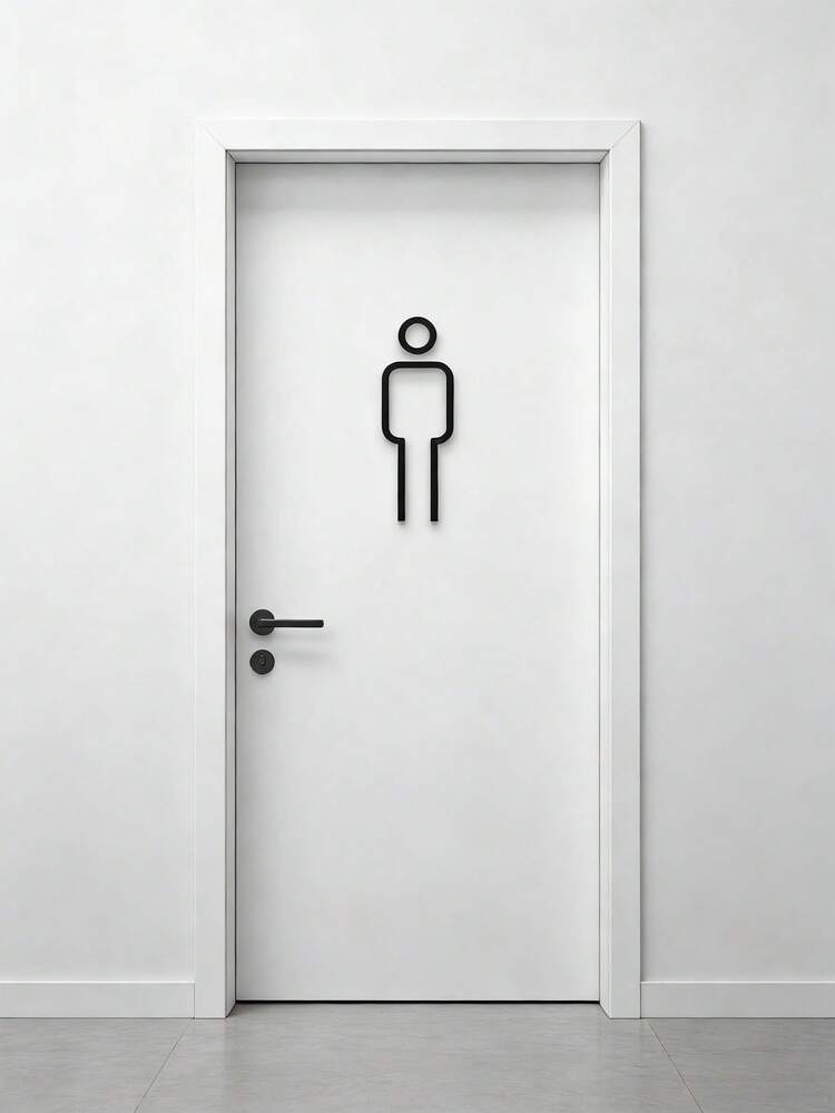 2pcs/1pc Minimalist 3D Male/Female Restroom Sign, Acrylic Bathroom Door Plate Decor, Easy Installation, Suitable For Enterprises, Offices, Restaurants, Churches, Hotels, Residences And Any Fashionable Spaces - Men's and Women's Styles - View 6