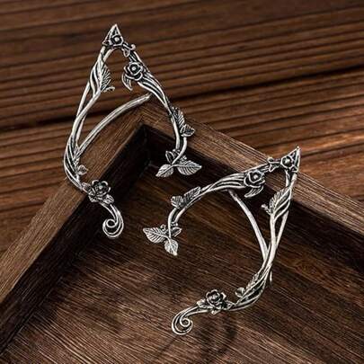 زوج من أقراط الوردة الفينتاج الجنية، أقراط خفيفة الوزن للتعليق، مثالية للحفلات والكوسبلاي والارتداء اليومي والملابس ذات الموضوع الجنوني، مثالية كاكسسوارات للحفلات والزفاف، مصنوعة يدويًا، وهي أيضًا هدية عيد رائعة