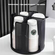 1pc Plastic Cup Holder Storage Box - Stackable, Space-Saving Design, Suitable For Coffee Cups And Lids, Multipurpose For Home, Office, Kitchen, Bar, Buffet, Easy To Clean - Multicolor - View 1