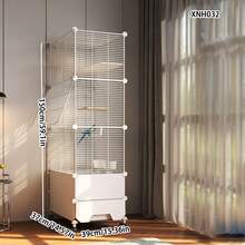 Movable Wheeled Bird Cage, Modular Large Space Aviary For Parrot/Cockatiel And Other Small Birds, Includes Perch - Multicolor - View 6