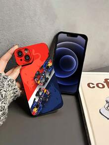 Cars Racing Colorful Background. This Stylish Black Phone Case Is Compatible With Samsung, Apple, , , , Transsion, ,  And Honor. Made Of TPU Silicone, It Offers Shock And Drop Protection And A Superior Feel. It's An Ideal Gift For Family, Friends, And Loved Ones, And A Perfect Choice For Valentines Day And Year's Gift. - 黑色 - 查看 4