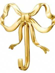 1个金色蝴蝶结壁钩，黄铜蝴蝶结挂钩，客厅、浴室、厨房、婚礼装饰装饰挂钩，喷漆金属壁挂式挂钩 - 彩色 - 查看 9