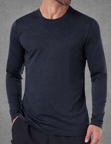 Paquete de 6 camisas de manga larga para hombre de secado rápido, UPF 50+, protección solar UV, protección solar, playera que absorbe la humedad, para entrenamiento casual - Negro - Ver 6