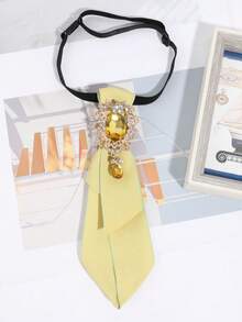 1pc Women's Casual Collegiate Style Faux Crystal Irregular Bow Tie, Suitable For Party, Street Wear, Shirt Matching - Multicolor - View 8