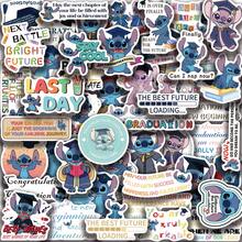 Disney 50pcs Stitch Graduation Season Stickers, Creative Graffiti Stickers, Office Supplies, Mobile Phone & Computer Stickers, High-Value, Exquisite, Cool Stickers, Fun, Classic, Colorful Cartoon Design, Gift Decoration, Phone Case Decoration Stickers, Reusable, Colorful Cartoon Design, Suitable For Water Bottles, Skateboards, Mobile Phones, Etc., Perfect For School Supplies, A Top Gift For The Holidays. - 50pcs - View 10