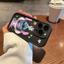 迪士尼可爱史迪奇手机壳，适用于 iPhone 17/ 17 Pro/ 17 Pro Max/ 17 Air/ 16/ 15/ 14/ 13/ 12/ 11/ X 系列，iPhone 17 Pro Max 手机壳，iPhone 17 Pro 手机壳，iPhone 17 手机壳，圣诞礼物，送给女朋友，送给心仪之人，初秋时尚 - 黑色 - 查看 2