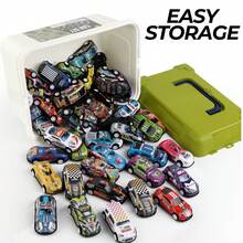30/50/70/100pcs Pull Back Toy Cars With Storage Box - 4pcs Toy Car Set, Suitable For Christmas, Halloween And Thanksgiving Gifts (Random Style And Color), Suitable For Boys And Girls Birthday And Christmas Gifts, Halloween Party Gifts - Multicolor - View 6