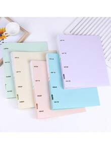 1个/2个/4个A4活页夹，办公用品，试卷收纳夹，4孔D型环活页夹，A4文件袋，11孔新款现代彩色打孔活页夹 - 單件 - 查看 7