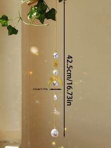 1件波西米亚风太阳、月亮、莲花、银杏水晶捕梦网吊坠，窗户装饰，氛围照明装饰，适用于卧室、客厅、阳台、花园、冥想空间、公寓、宿舍、工作室、咖啡馆、瑜伽馆，节日礼物 - 彩色 - 查看 13