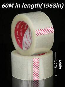 1 Rollo de Cinta de Embalaje Transparente - 1.8/2 Pulgadas de Ancho, Super Adhesiva, Resistente al Desgarro | Cinta de Envío de Uso Múltiple, Adecuada para Sellado de Cartones, Mudanzas, Logística, Oficina, Hogar, Escuela y Útiles Escolares - Multicolor - Ver 17