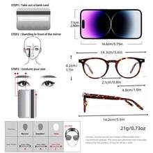 1副女士豹纹圆形PC框复古全框个性化日常佩戴办公时尚无度数眼镜 - 彩色 - 查看 5