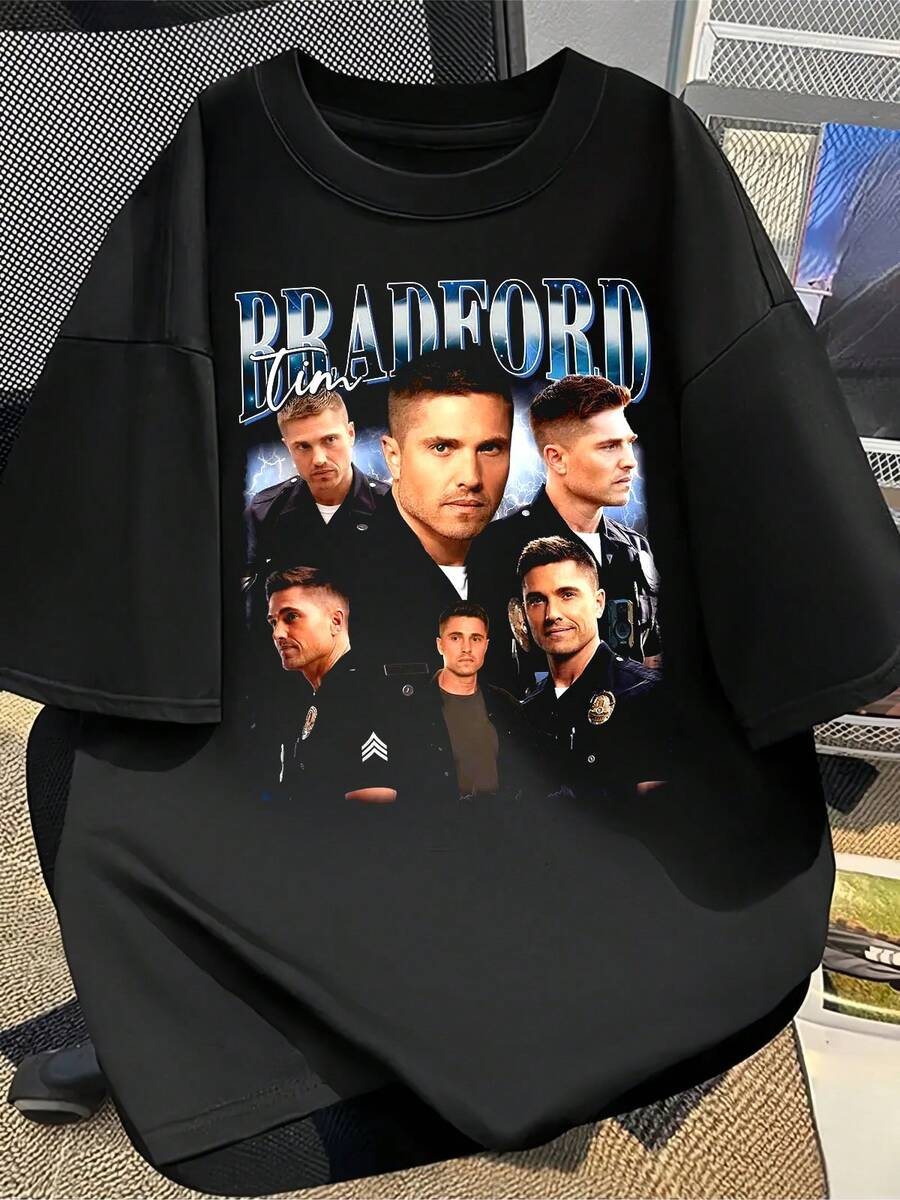 2026-Chemise vintage Tim Bradford Bootleg, T-shirt vintage des années 90 avec graphique de film Tim Bradford The Rookie, Chemise Eric Winter, T-shirt imprimé cadeau pour les fans de Tim Bradford - Fait de pur coton, doux et respirant, convient aux hommes et aux femmes. C'est une chemise décontractée qui convient à toutes les saisons et sert de souvenir . Elle convient à un usage quotidien, pour les passionnés de mode de rue et les amateurs de musique. - Noir - Voir 1