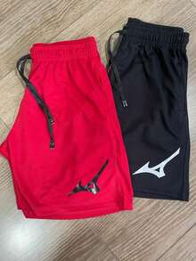 MZN Men's Dry Fit Gym Shorts Kit - Regular Fit - đỏ và đen - Xem 3