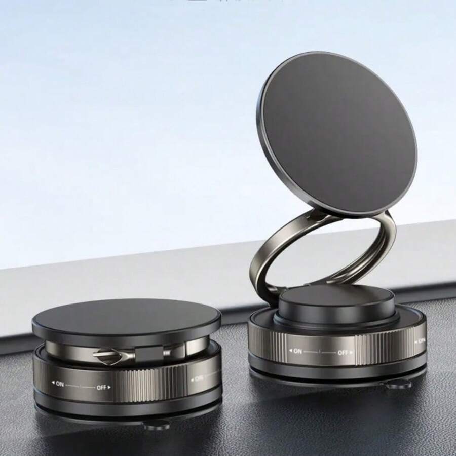 Suporte magnético para celular veicular com nano gel e rotação de 360°, com sucção super forte, compatível com MagSafe, 17, 16, 15, 14, 13, 12 e Pro Max. Dobrável e extensível, ideal para carro, painel, academia e espelho retrovisor.