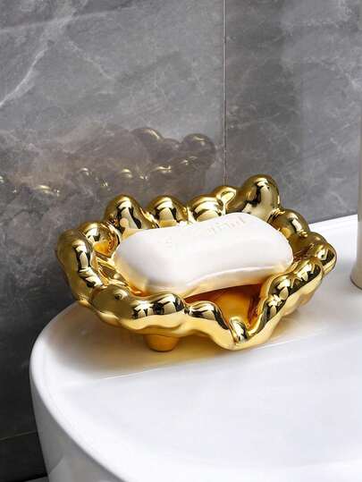 1pc Punch-Cloud Design Soap Dish Home Bathroom Decor Fall Decor Back To School