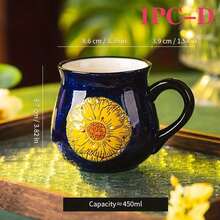1pc Handpainted Ceramic Coffee Mug, Creative Handcrafted Ceramic Cup, Classic Beverage Cup With Handle, Suitable For Hot Or Cold Drinks, Summer & Winter Tableware, Halloween, Christmas, Wedding, Birthday, Valentine's Day Gift - Multicolor - View 11