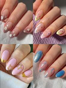 240 piezas de pegatinas de uñas acrílicas en forma de almendra mate, pegatinas de gel de cobertura completa, uñas postizas cuadradas de gel transparente, adecuadas para extensión de uñas y manicura DIY en casa - transparente - Ver 7