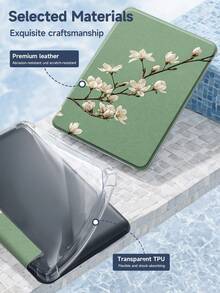 Ayotu 1pc Beautiful Green Background Cherry Tree Pattern Tablet Case & Kindle E-Book Case Compatible With 10th Generation, 11/Air 4th/Air 7th/9.7 Inches, Compatible With Samsung Galaxy Tab A9 Plus, Kindle (11th Generation-2024 Release)(6 Inch), Kindle Paperwhite 12th Gen 2024, Great Holiday Gift, Stylish And Simple Pattern. - Multicolor - View 9