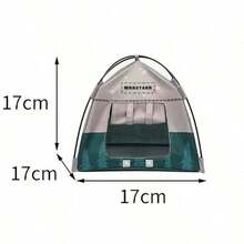 (For Labubu Doll Bed Only) Creative Cute Animal Tent Bed For Labobo Doll, 10cm/17cm LBB Figurine Photography Camping Mini Tent Dollhouse Desktop Decor - Multicolor - View 11