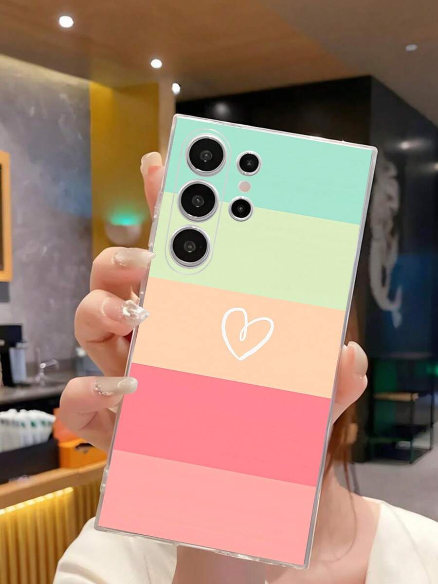 1个彩色彩虹爱心软壳手机壳,兼容华为荣耀、Galaxy A04e/12/A13/A14/A34/A50/A52/A53/A54/S21/S22/S23/S24/S25/S25Ultra/S25FE/S26/S26 Plus/S26 Ultra/S26 Edge、6A/7A/8A、12T/13T/15T/15T Pro,国际版,非国内版 - 無色 - 查看 1