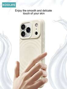 Koolife 磁吸式全包保护壳，适用于苹果 17 Pro，简约液态硅胶材质，触感柔软，哑光表面，兼容 17 Pro Max/17/17 Pro/16/16 Pro/16 Pro Max/16e - 白色 - 查看 3