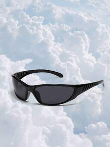 1pc Millennium Futuristic Large Frame Fashion Fashion Glasses - Black - View 1