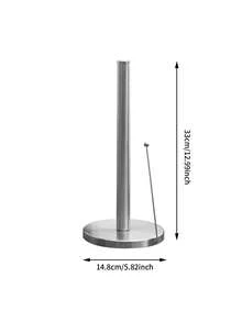 1pc Stainless Steel Tissue Paper Holder, Kitchen Paper Towel Dispenser, Wrap Foil Stand, Silver - Silver - View 5