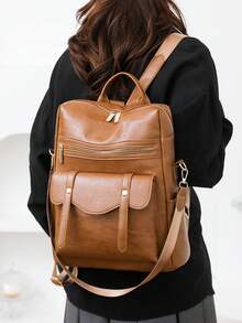 Fashionable Retro Style Large Capacity Women's Backpack, Suitable For Work Commute, Travel, Shopping, Gift - Multicolor - View 7