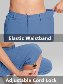 KEFITEVD Women's Hiking Pants Quick-Dry Soft Lightweight Multi-Pockets Pants Camping Cycling Fishing Summer - Dusty Blue - View 5