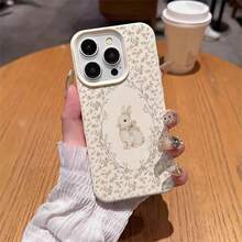 1pc TPU Material Secret Garden Bow Rabbit Pattern Phone Case Suitable Compatible With IPhone 17 Pro Max/17/16 Pro Max/15/13/12/11, S20 FE/A15/S24/A55, Note 11/Note 12/Note 13 Pro, Full Coverage Anti-Drop Soft Protective Phone Case - White - View 4