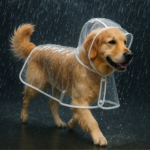 Impermeable con capucha para mascotas, Impermeable transparente portátil para perros, Ropa impermeable ajustable para mascotas, Adecuado para uso en exteriores, Protección integral para perros pequeños y medianos (Teddy, Bichon Frise, Pomerania, Shih Tzu) en lluvia e inundaciones, Regalo del Día de la Madre, Decoración de dormitorio, Jardín, Decoración de cocina, Verano, Playa, Artículos esenciales de viaje, Decoración de habitación, Suave, Graduación