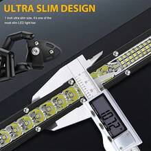 1-Piece - LED Automotive Ultra-Thin Single Row Light Strip, Universal Floodlight (53.5 Cm), Durable Black Housing, Hard Wire Mount, High Intensity LED, 6000K Color Temperature, 3000 Lumens, Auxiliary Lighting, Suitable For Trucks, SUVs And Boats. - Universal Floodlight (53.5cm) - View 4