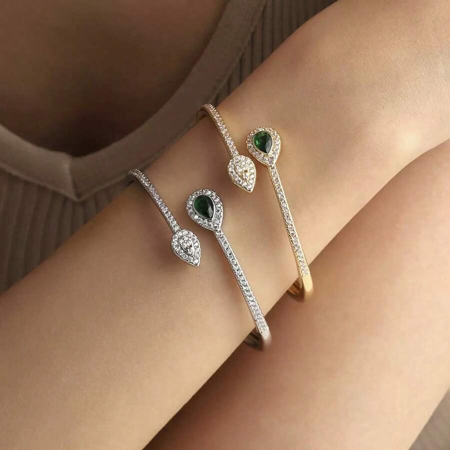 女士水滴手链，简约设计，日常及派对佩戴皆宜，情人节礼物 - 水滴 - 查看 1