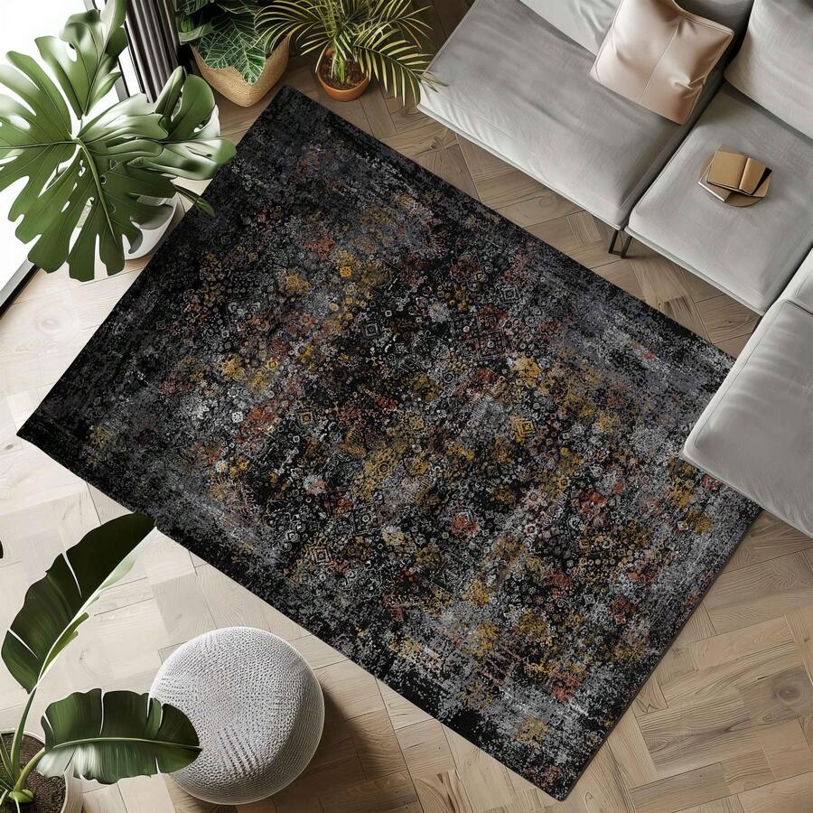 Gothic Style Rug: Vintage Inspired, Non-Slip & Machine Washable, Artistic Gothic Rug, Dark Academia Decor, Art Deco Horror Rug,  Washable Scary Rug, 84*60inch,Stylish And High-Quality Rugs,Gothic-Style Decor, Stylish Rug, A Perfect Choice For Home Décor, And A Great Birthday Gift For Your Boyfriend Or Girlfriend. - 彩色 - 查看 1