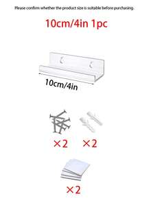 8/Pcs 12-Inch Transparent Acrylic Wall-Mounted Nail Polish Holder, Nail Polish Storage Box And Shelf - Clear - View 12