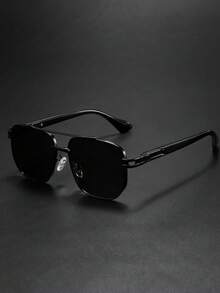 2副/1副复古金属男士时尚眼镜，经典大框男士眼镜 - 漸層色 - 查看 7