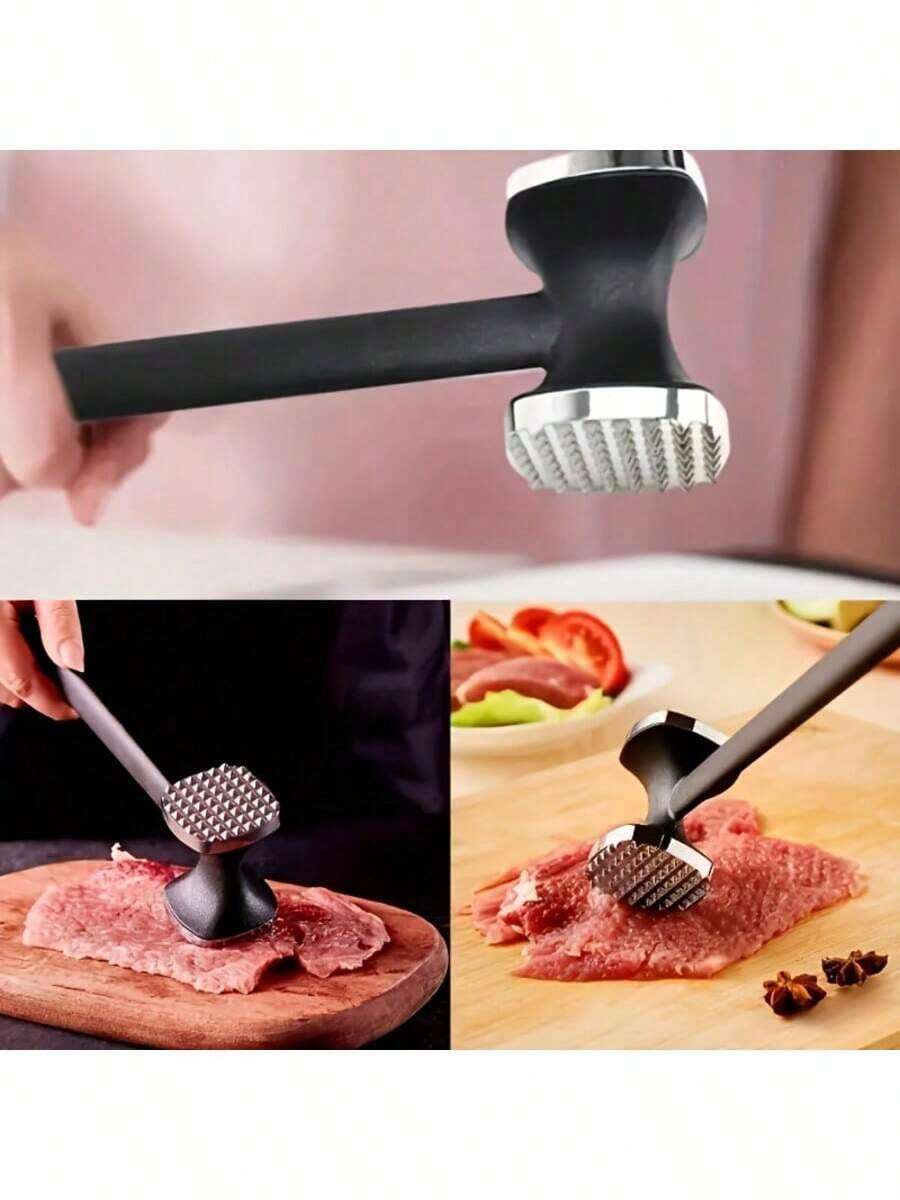Double-Sided Meat Tenderizer, Steak Hammer, Double-Faced Pounding Tool, Garlic Crusher, Meat Tenderizer, Chicken Meat Mincer, Manual Meat Grinder, Multi-Function Steak & Chicken Meat Tenderizer