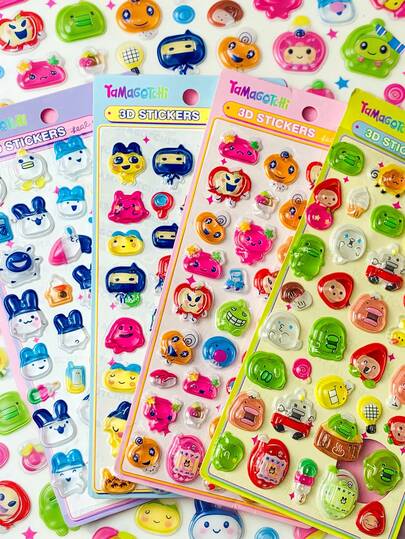 These 3D Stickers Are Specially Designed For Small Hands And Big Imaginations! Each Sticker Has A Soft, Squeezable 3D Design Suitable For Children Of All Ages. This Multi-Color Sticker Pack Contains Four Lively Virtual Pet Character Stickers, Perfect As Party Favor Bag Fillers, Art Supplies Or Learning Accessories, Bringing Endless Creative Fun!