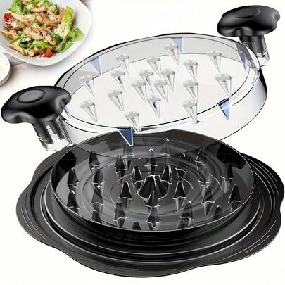 1 pieza Rallador de carne ergonómico mejorado, rallador de verduras mejorado, apto para pollo, res y cerdo, col, verduras - Fácil de operar y limpiar, diseño retorcido con mango antideslizante