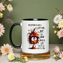 11oz "My Patience Is Like..." Funny Print Mug, Novelty Gift For Friends Printed Ceramic Coffee Mug With Comfortable Handle, Thermal Insulated, Personalised Mug, Iced Coffee Cup, Coffee Travel Mug, Perfect Mother's Day & Birthday Gift For Mom, Valentine Gifts For Him & For Women, Funny Teacher Gifts, Ideal For Home, Kitchen, Living Room & Back To School Use - Black - View 5