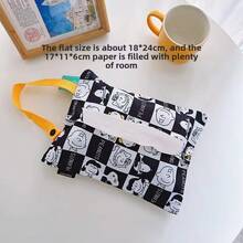 SNOOPY 1pc New Cartoon Cute Drawstring Storage Bag With Hanging Face Towel, Car Home Bathroom Handbag, Random Style - Multicolor - View 5